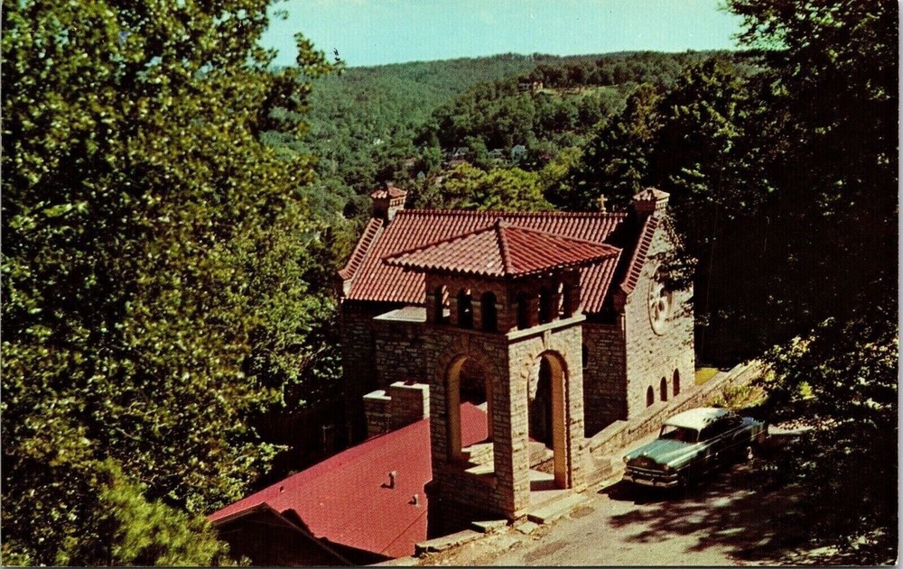 St Elizabeth Church Bell Tower Eureka Springs Arkansas Chrome Postcard