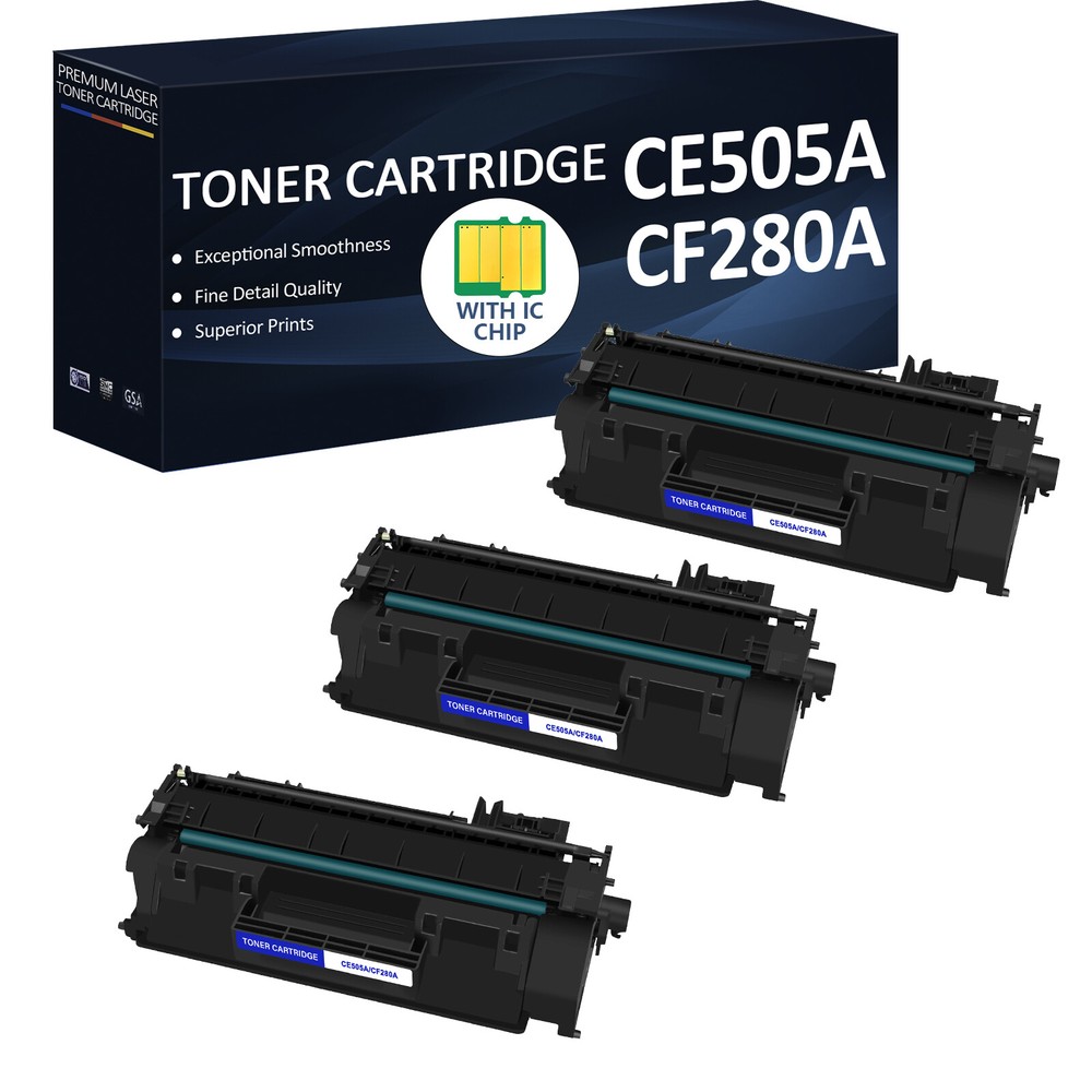 3PK Black CE505A Toner for HP LaserJet P2035n P2050 Printer