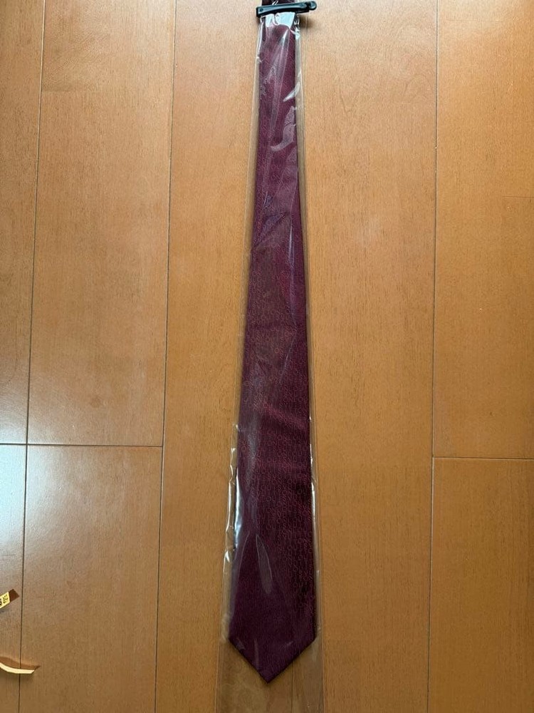 Louis Vuitton Necktie Tie Burgundy All over Logo pattern LV 100% Silk Men's