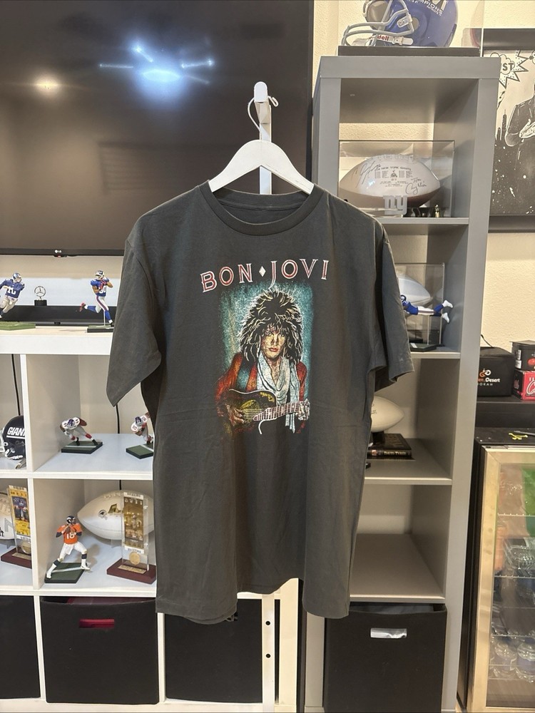 *RARE* Vintage 90s Single Stitch Bon Jovi Rock Band Tour Promo Concert BOOT Tee