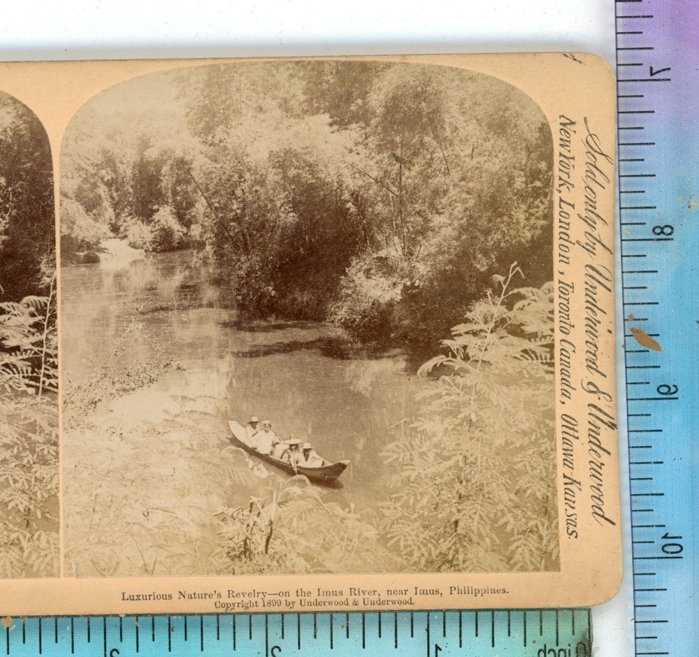 On Imus River near Imus Philippines Underwood Stereoview