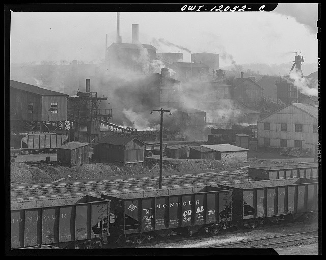 Pittsburgh Pennsylvania 1942 Champion No 1 Coal Cleaning Plant Smoke Coal Cars