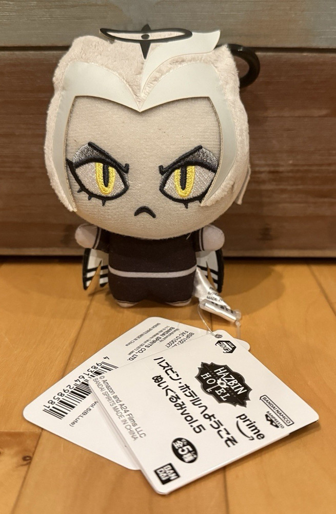 Bandai Banpresto Hazbin Hotel Chibigurumi Angel Lute Mini Plush Keychain Japan