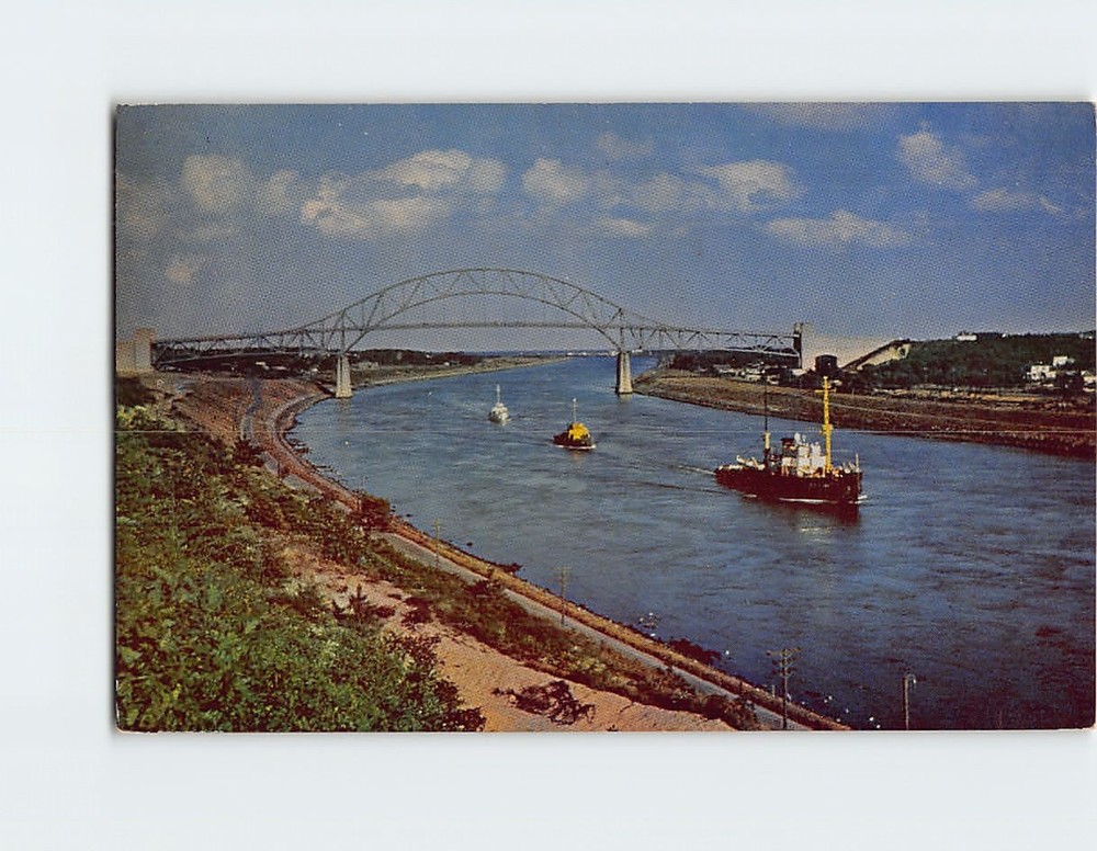 Postcard Cape Cod Canal & Sagamore Bridge Massachusetts USA