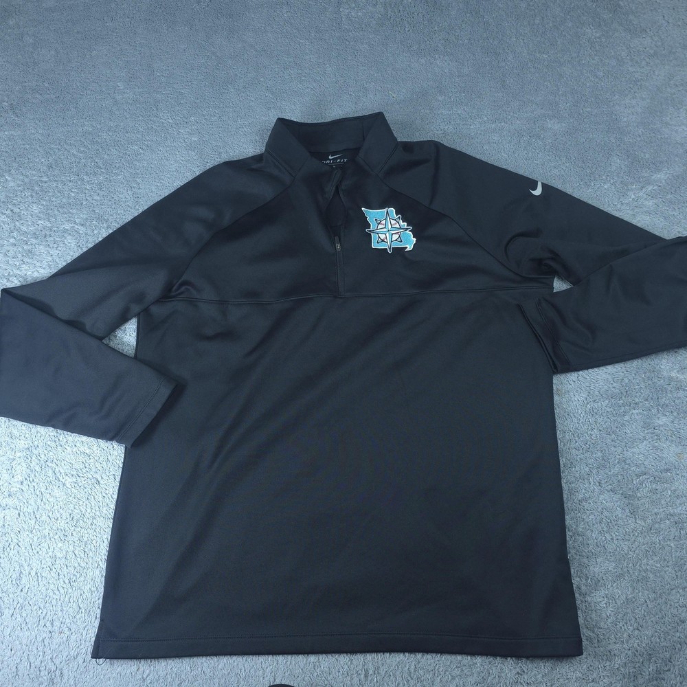 Nike Dri-FIT Pullover Mens XL Black 1/4 Zip Mock Neck Baseball Training Top