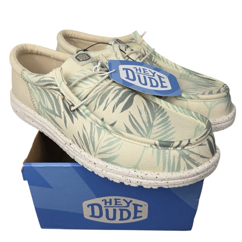 Hey Dude Wally Funk Psych Palm Light Green Shoes Slip On Loafers Mens Size 9