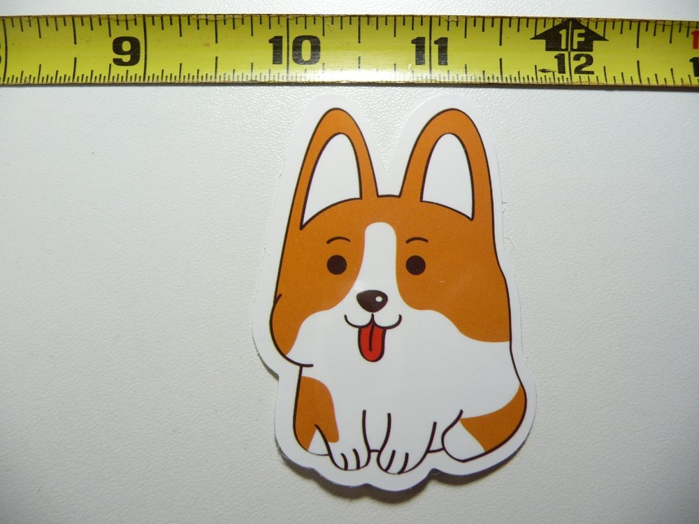 Adorable Corgi Puppy Sticker with Tongue Out - Cute Funny Pet Decal