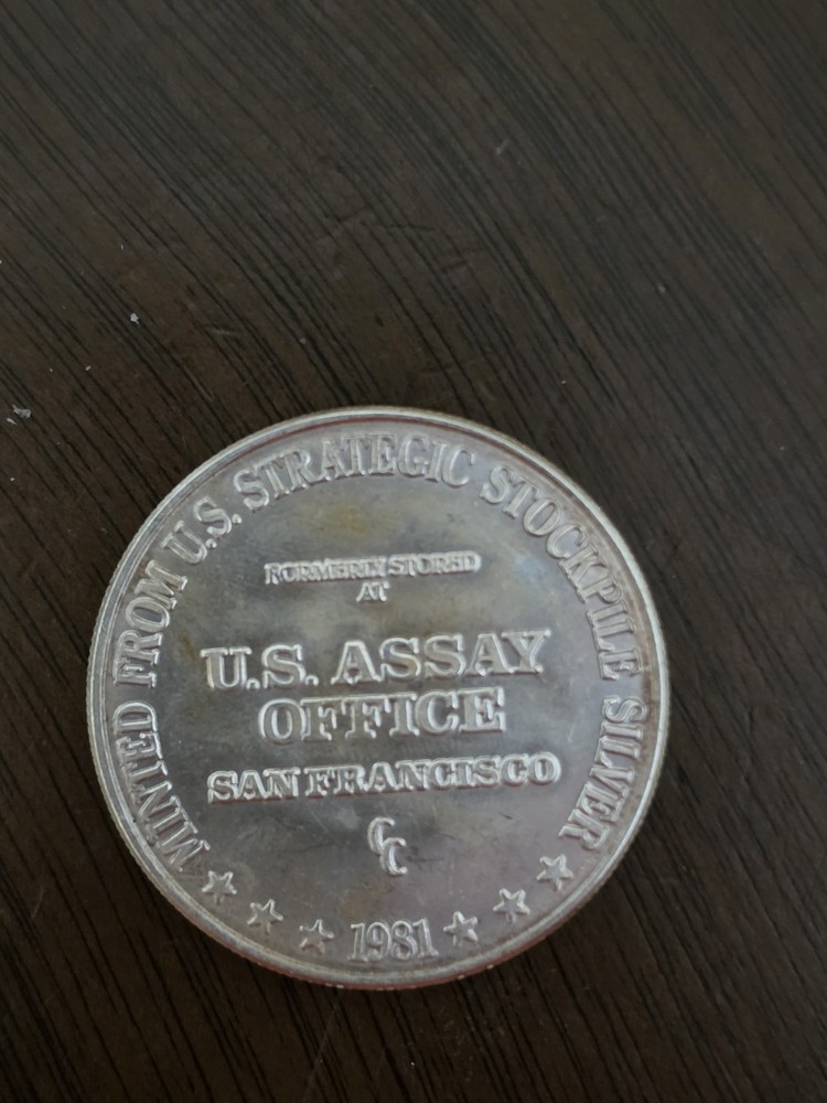 1981 1oz Silver Trade Unit Round - U.S. Assay Office San Francisco -