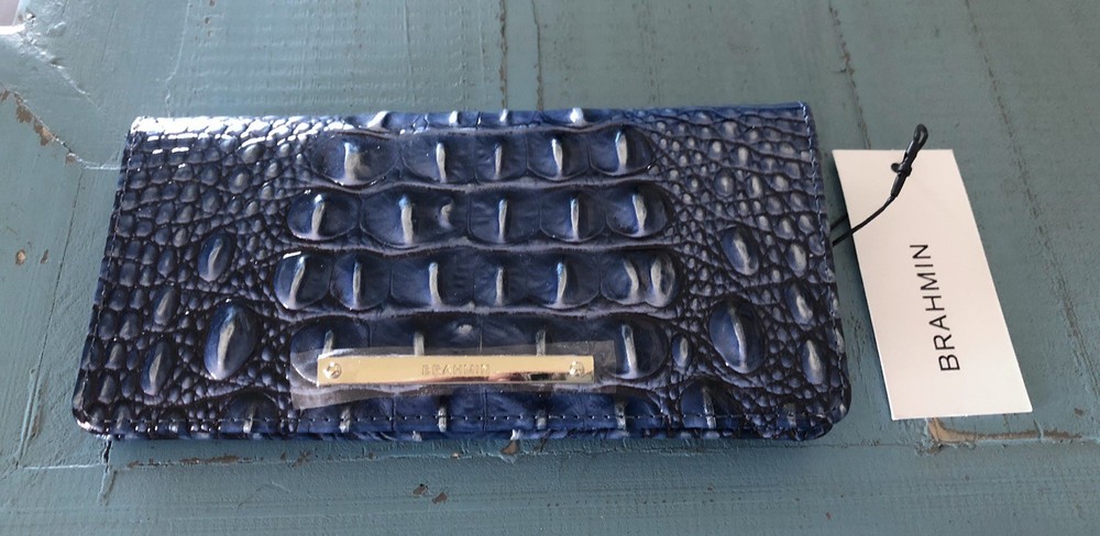 Brahmin Melbourne Ady Slim Bifold Leather Wallet Clutch in Dreamer NWT ☁️💨☁️