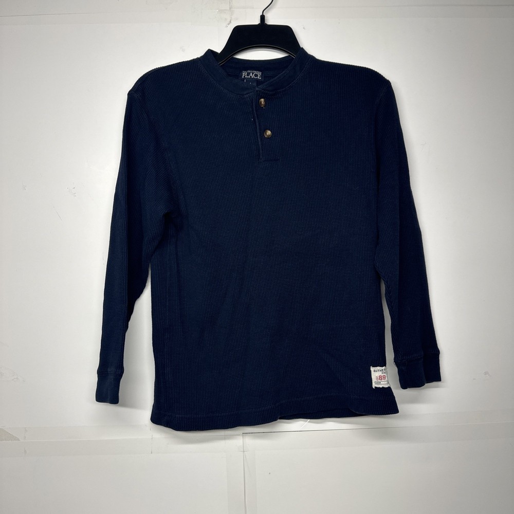 The children’s place large (10-12)sleeve Navy Blue boys shirt