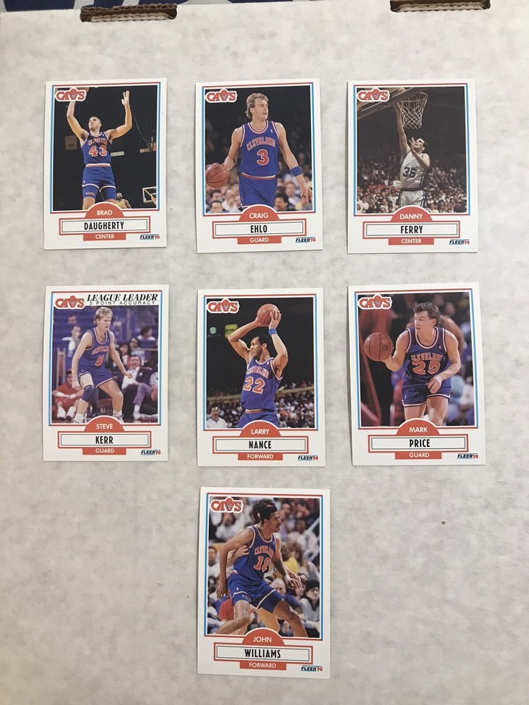 1990 Fleer Basketball Cleveland Cavaliers Team Set Kerr Nance Price (7 Cards)
