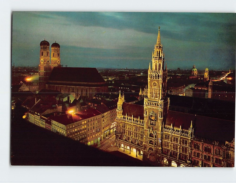 Postcard Marienplatz & Town Hall Munich Germany