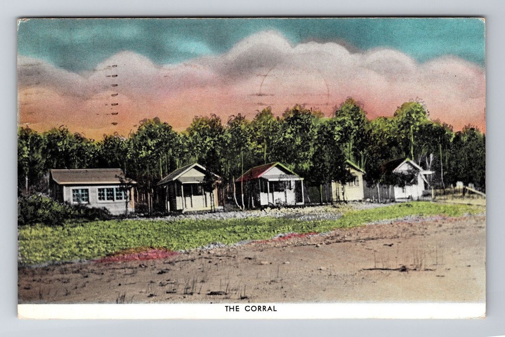 Boyne City MI-Michigan, The Corral at Sunset Beach, c1938, Vintage Postcard
