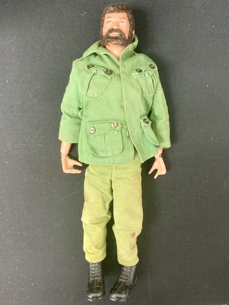 Vintage 1964 GI Joe Figure Flocked Brown Hair Beard Pants Jacket 12