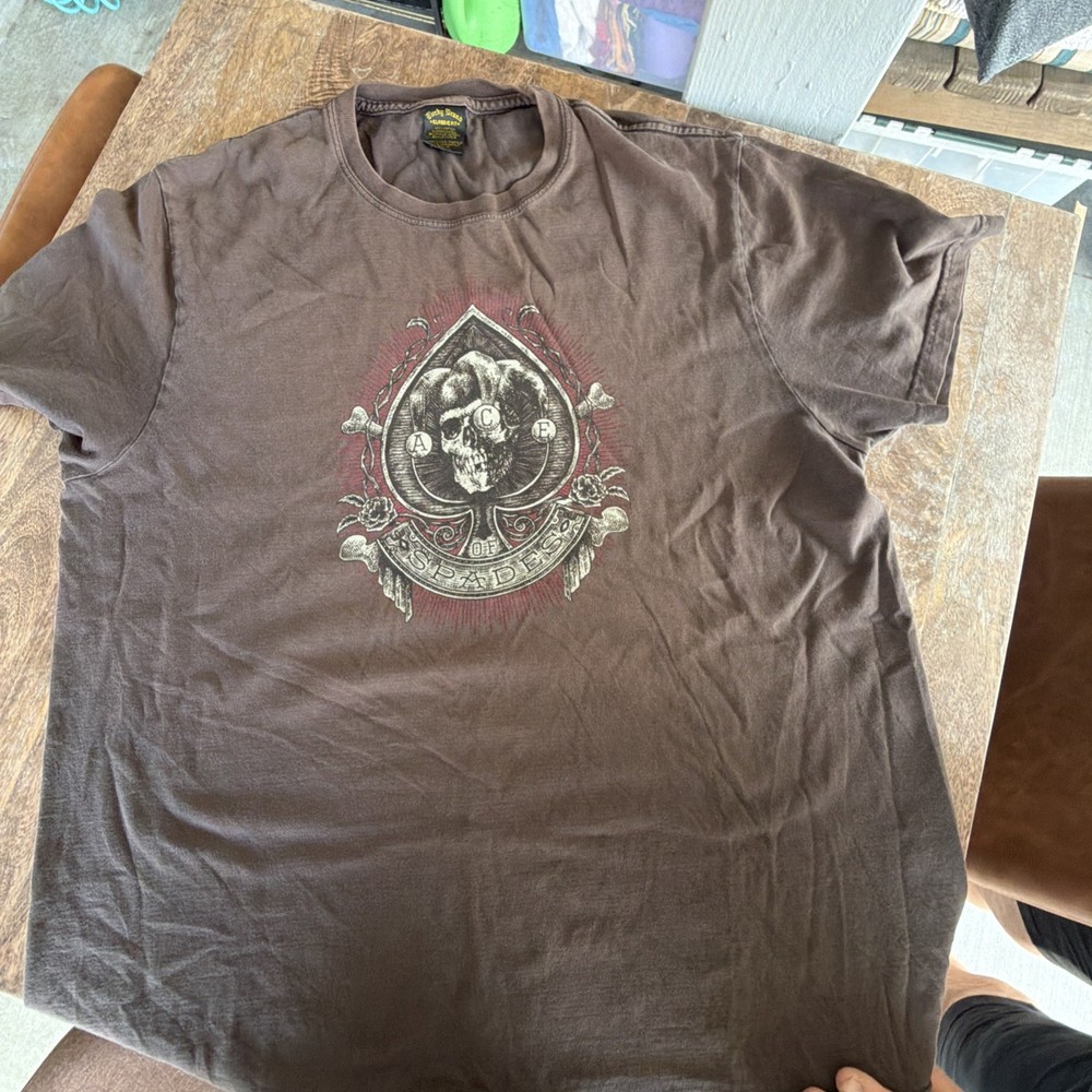 Vintage Y2K Lucky Brand Classic Fit Men’s Ace Of Spades Jester t-shirt XL USA