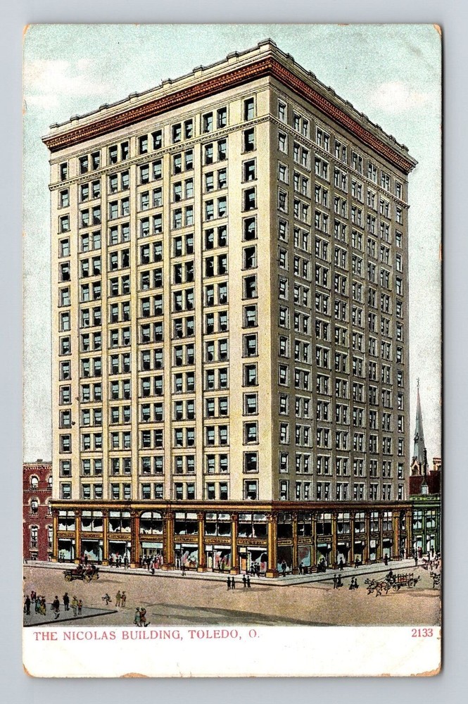 Toledo OH-Ohio, The Nicolas Building, Exterior, Vintage Postcard