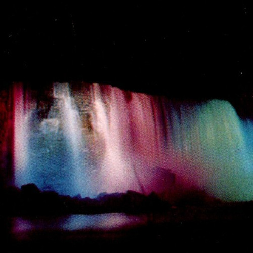 Vintage Postcard Chrome Niagara Falls Horseshoe Falls Night Time Lights Views