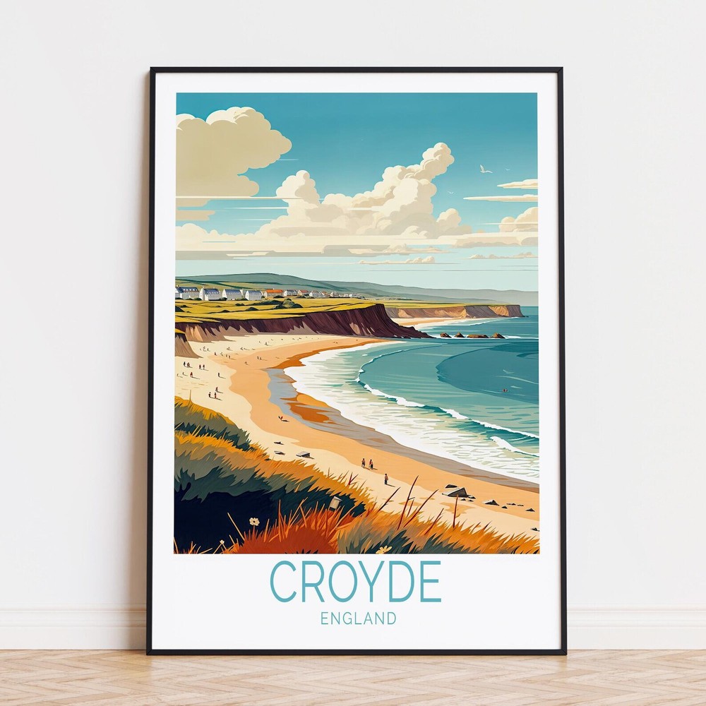 Croyde England Travel Print England Wall Art England Coast Travel Poster