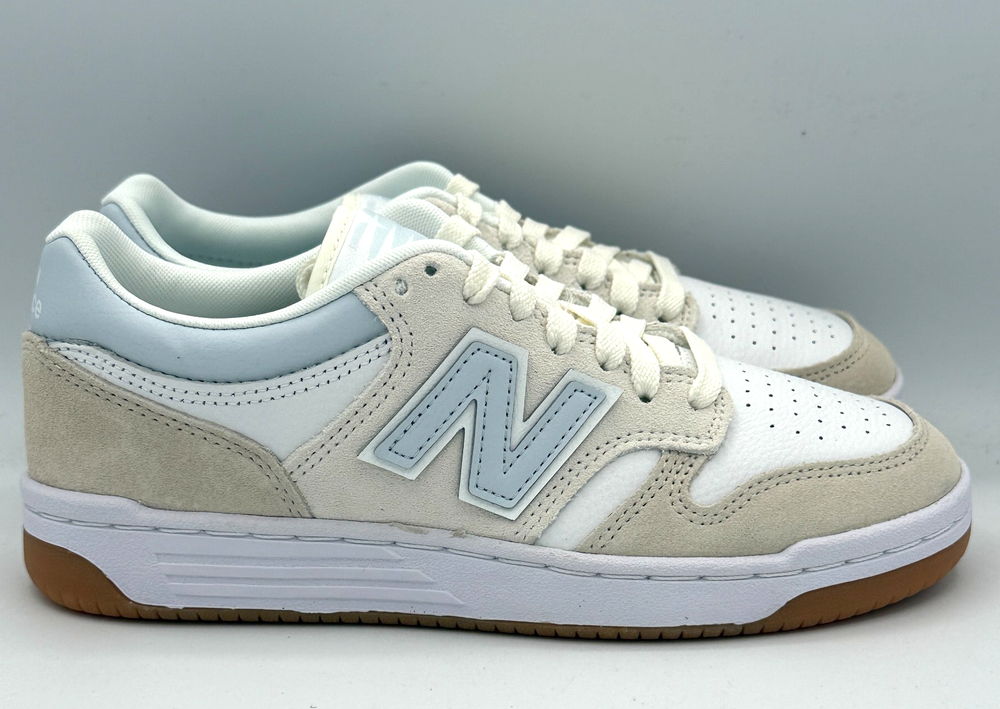 New Balance 480 Shoes Womens Size 7.5 D White Blue Outdoor Classic BB480LSW