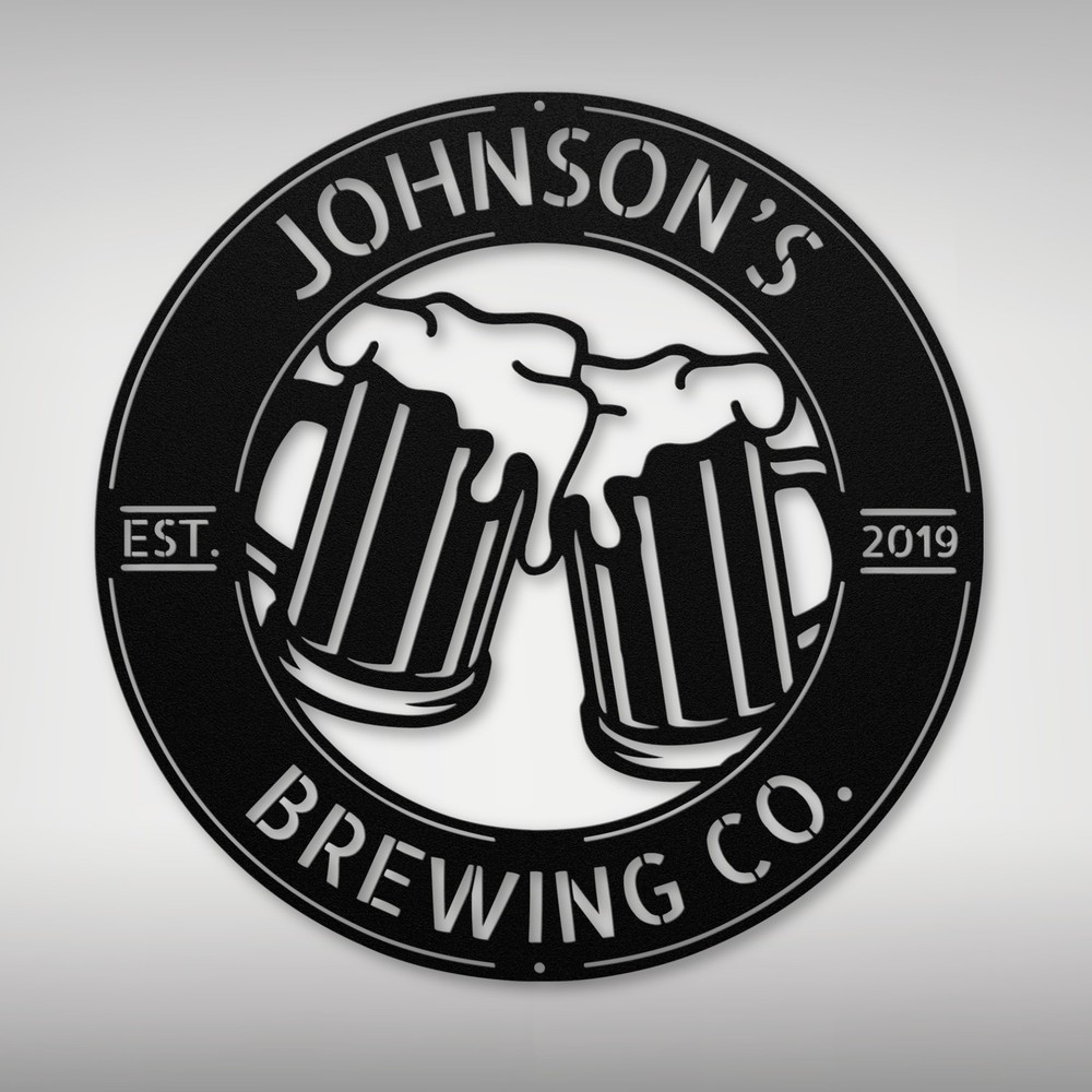 Personalized Beer Glasses Metal Sign Custom Bar Decor Gift for Beer Lovers Art