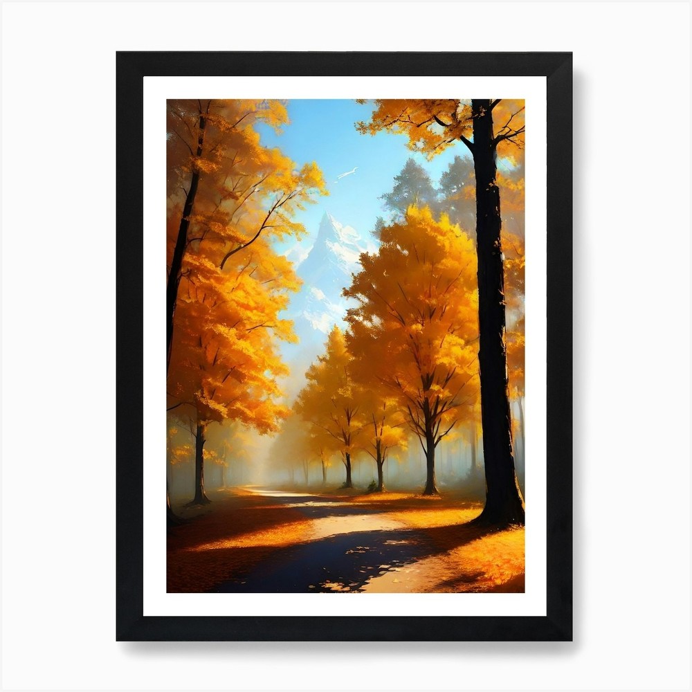 Autumn Trees 6 Framed Wall Art Canvas Print Picture Poster  
