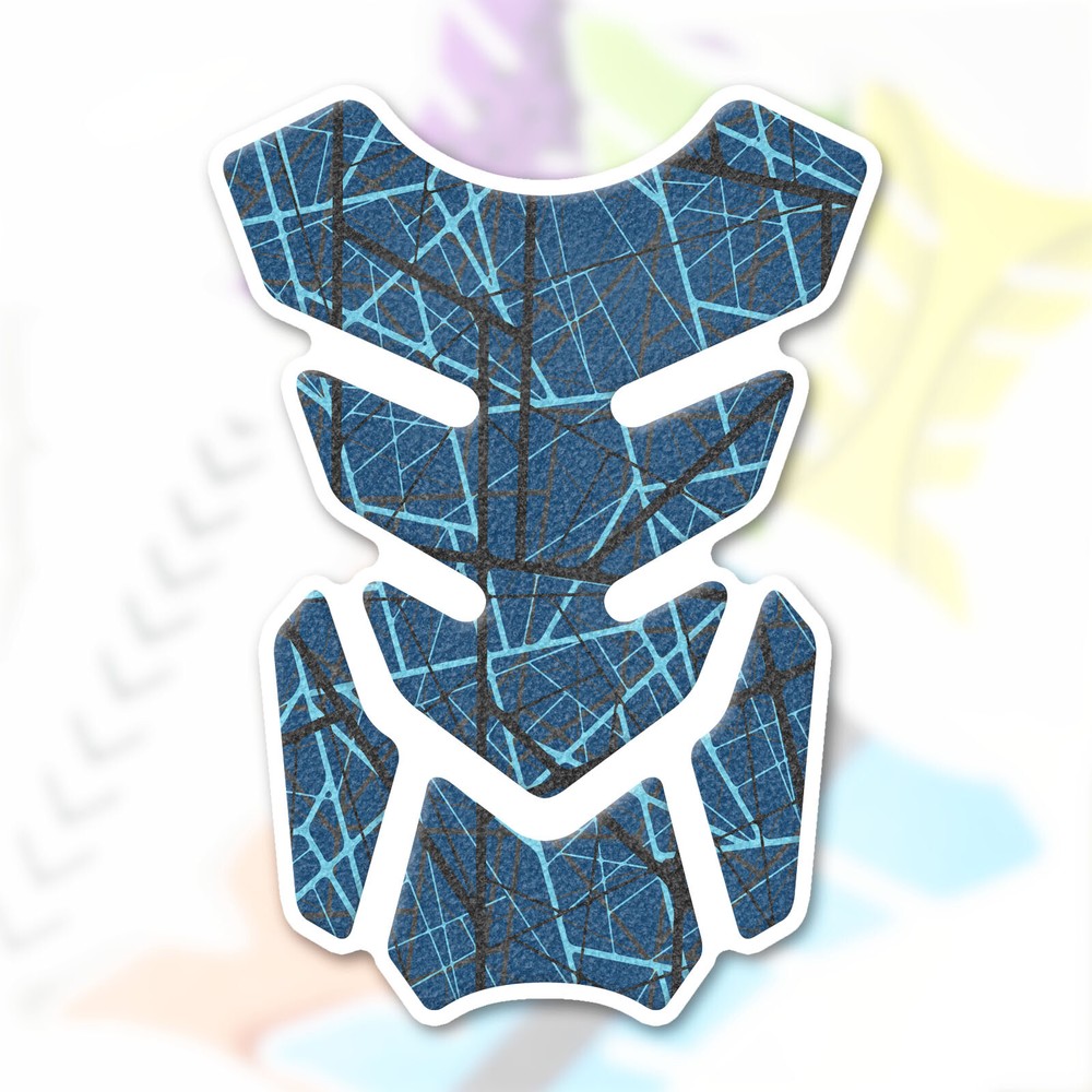 MC Motoparts Cyber Blue Shield Gas Tank Pad Protector Cover Grip Removable