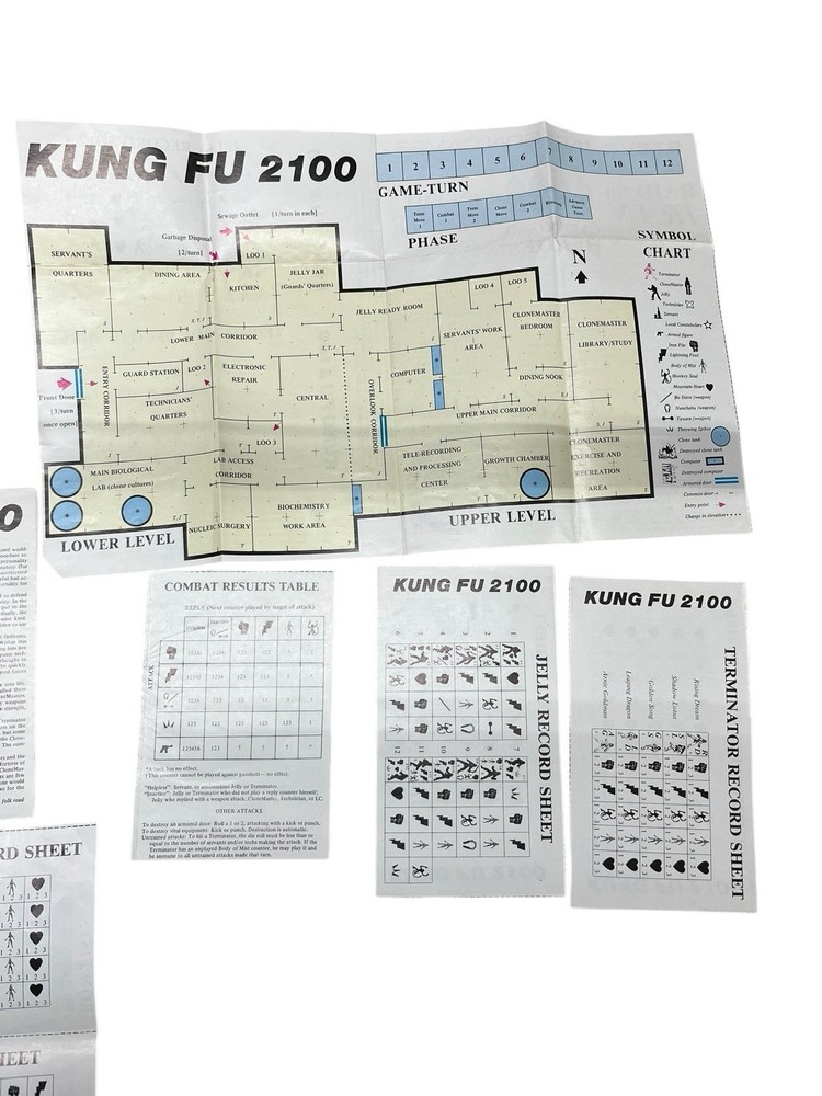 Steve Jackson Games Table Top RPG Kung Fu 2100 Original Edition 1980 Missing Box