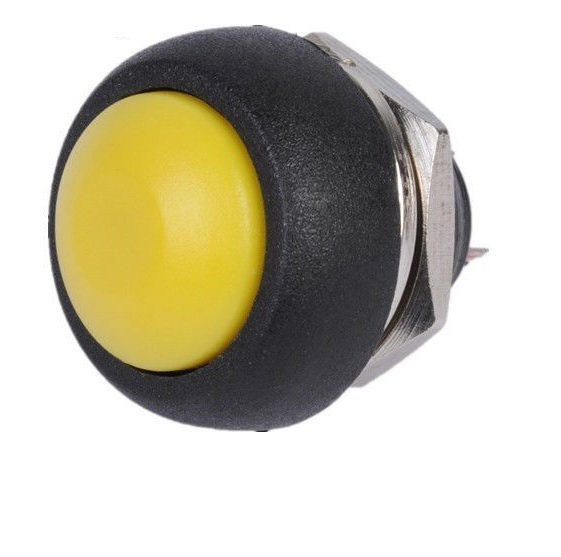10PCS 12mm Yellow Waterproof Mini Round Momentary Push Button Switch