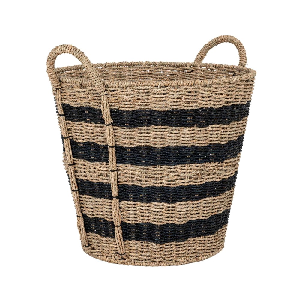 Better Homes & Gardens Extra Large Striped Seagrass Storage Basket with Handles