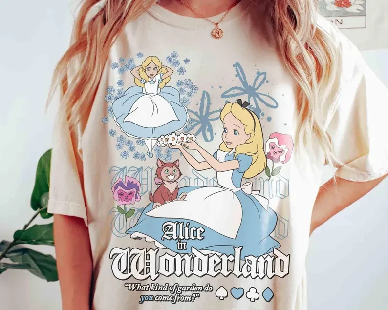 Alice In Wonderland Pink Tonal Floral Shirt, Princess Alice Shirt
