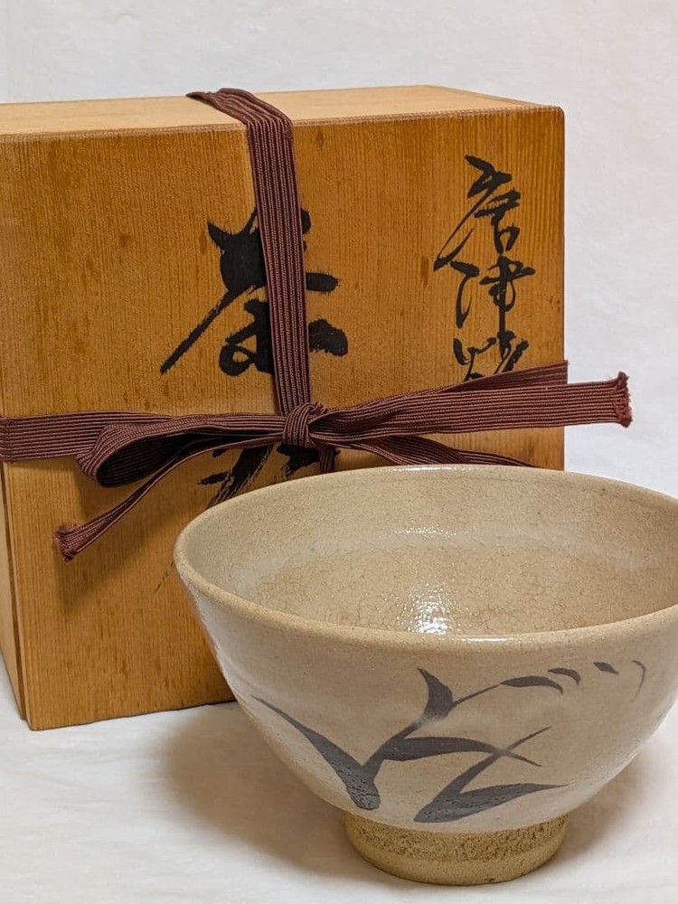 Karatsu Ware Tea Bowl Eguchi Muneyama-zukuri Japanese Pottery 13cm