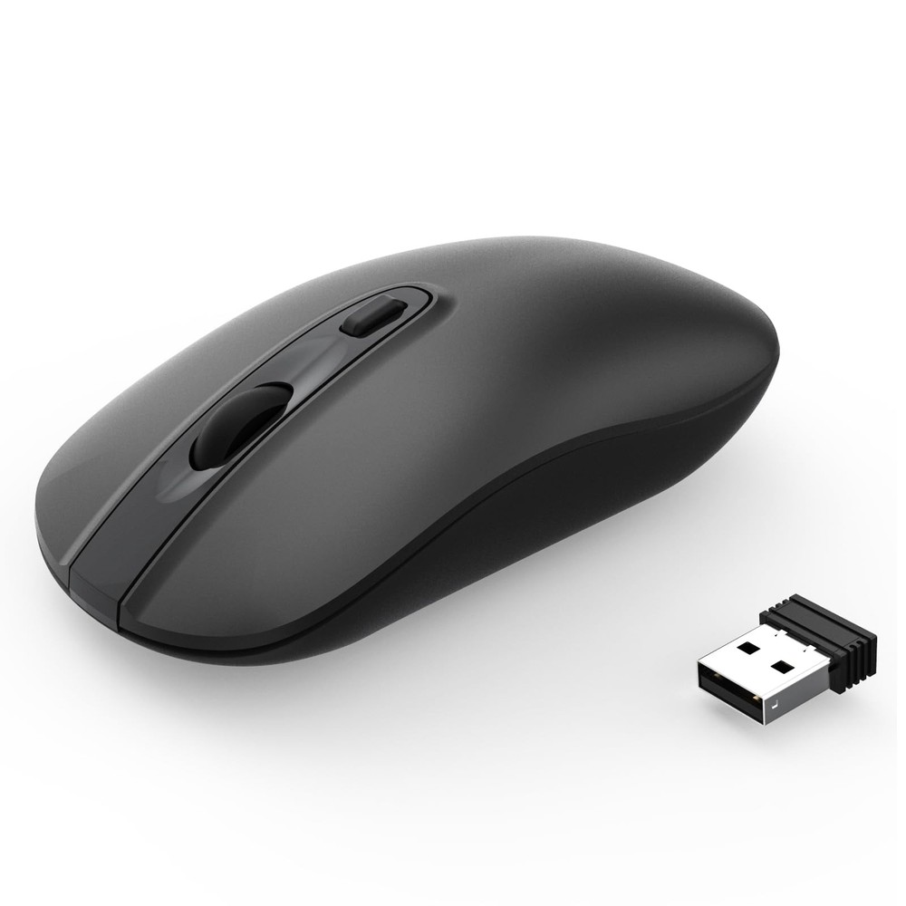 Slim 2.4G Wireless Mouse Ergonomic Quiet Optical Cordless Computer Mouse