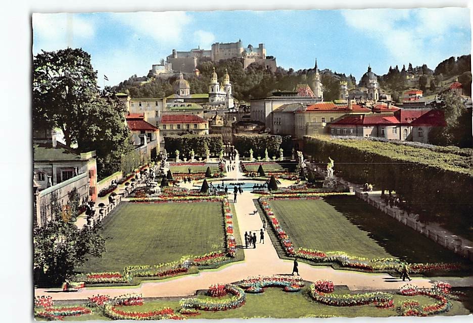 Postcard Mirabell Gardens in Salzburg Austria