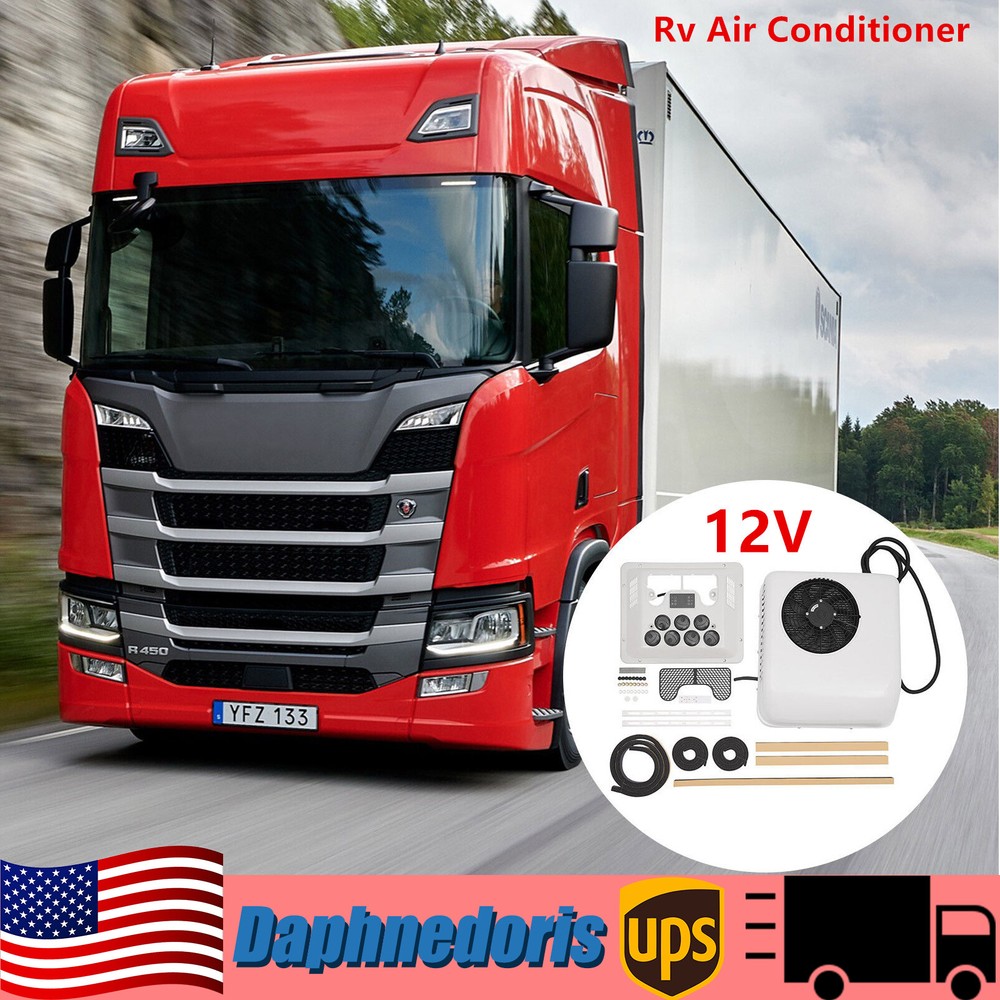 12V 6000 BTU Roof AC Unit for Cars Buses RVs and Semi Trucks Universal Fit