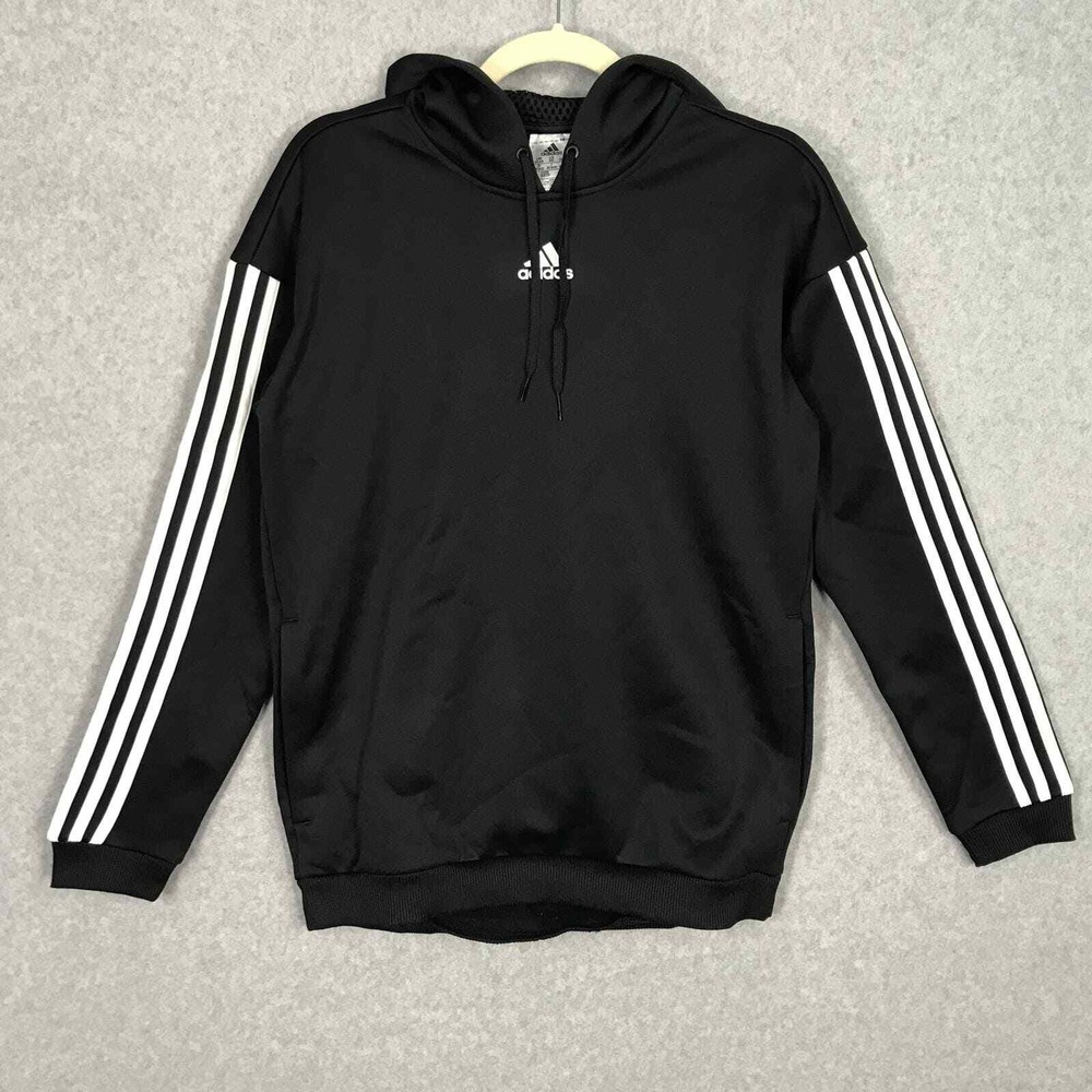 Adidas Sweatshirt Womens XS Black Hoodie Aeroready Gear Up Active Performance