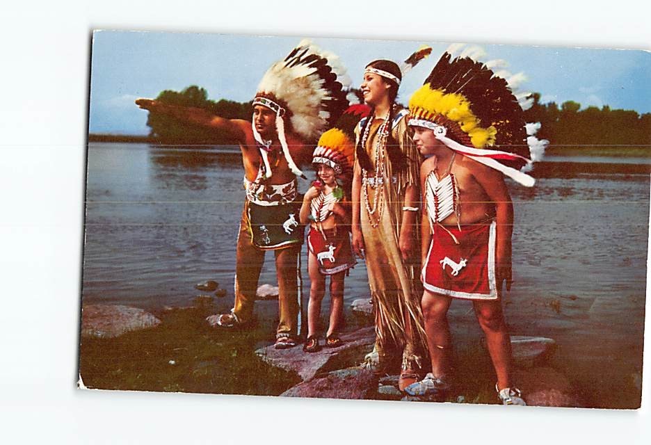 Postcard Chief's Son & Grandchildren Caughnawaga Indian Reserve Canada
