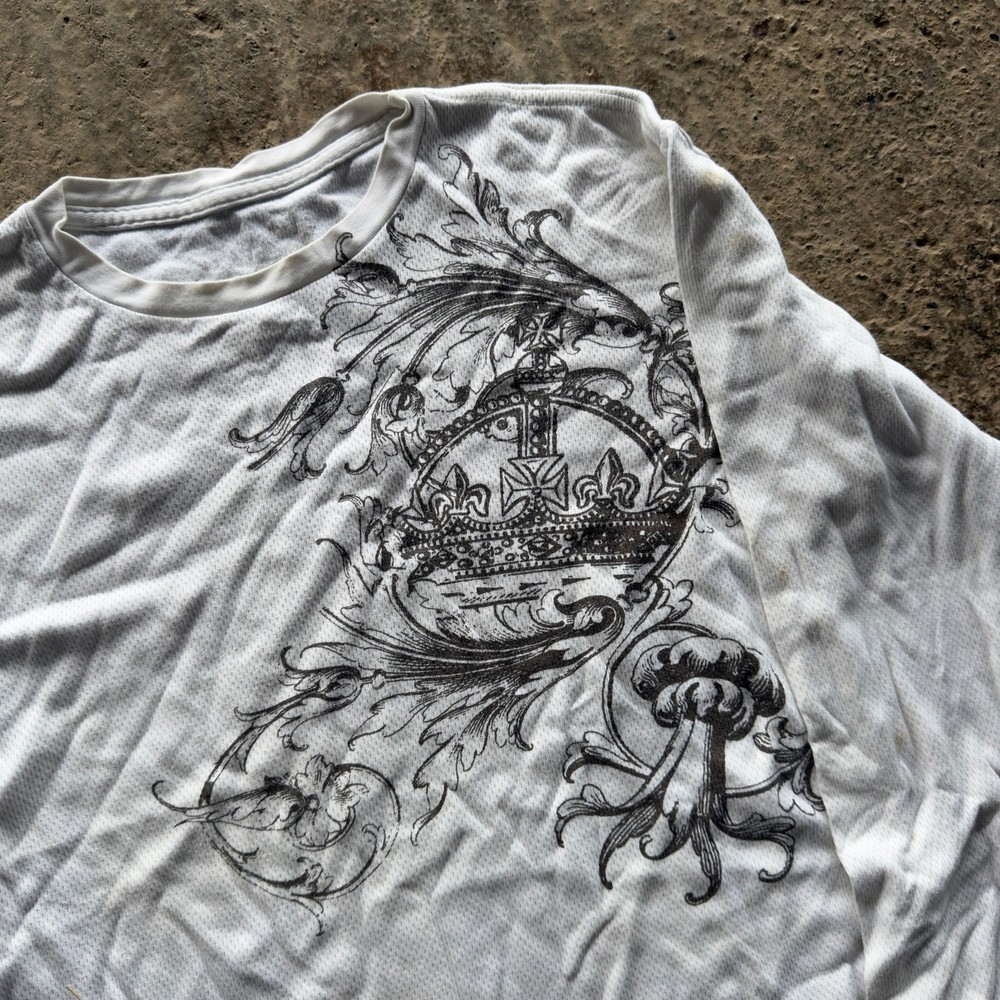 Vintage Y2K Grunge Tribal Graphic Long Sleeve T-Shirt Skate Streetwear Men Large