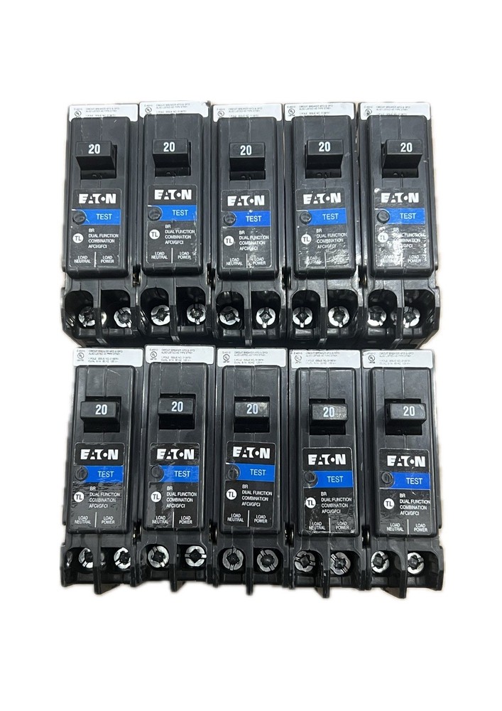 10 PCS Eaton BRP120DF 20A 1 Pole Dual Function Circuit Breaker AFCI GFCI FREE📦