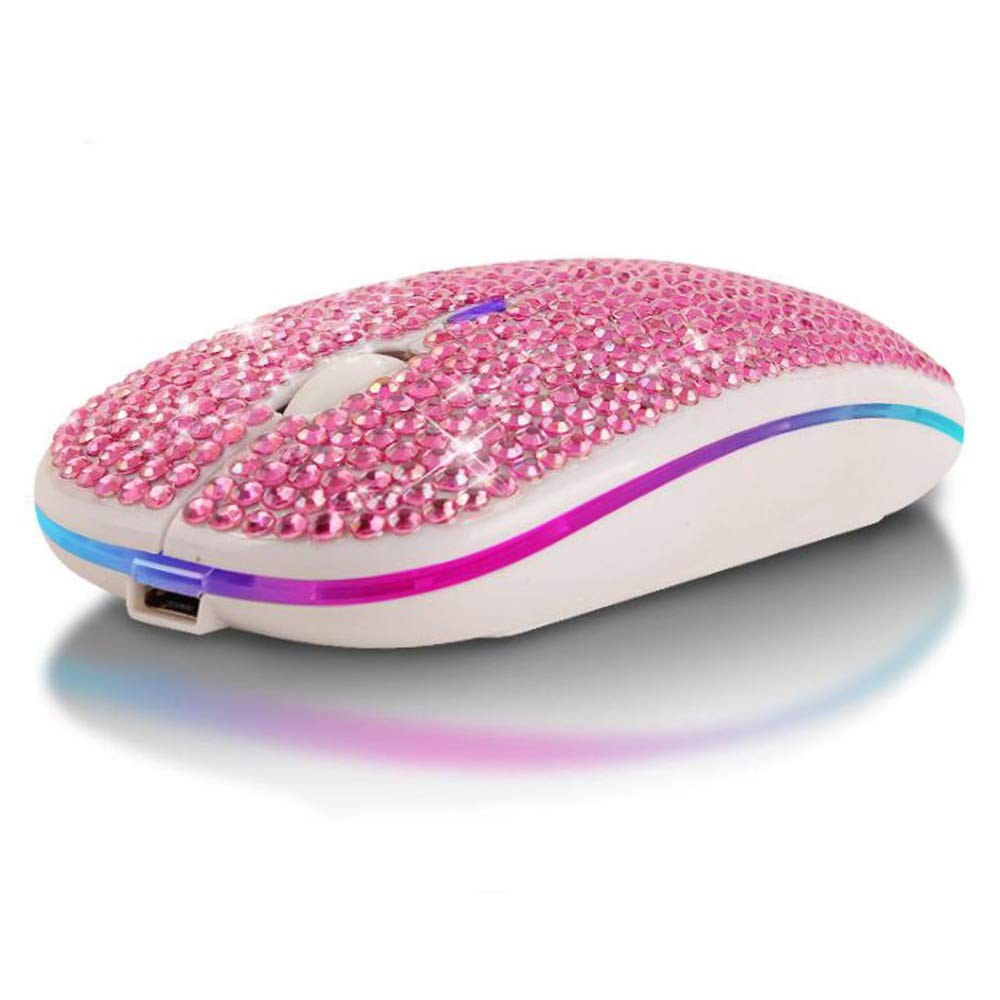 Bling Dazzling 2.4GHz Rechargeable Wireless Bluetooth Mouse Slim Design