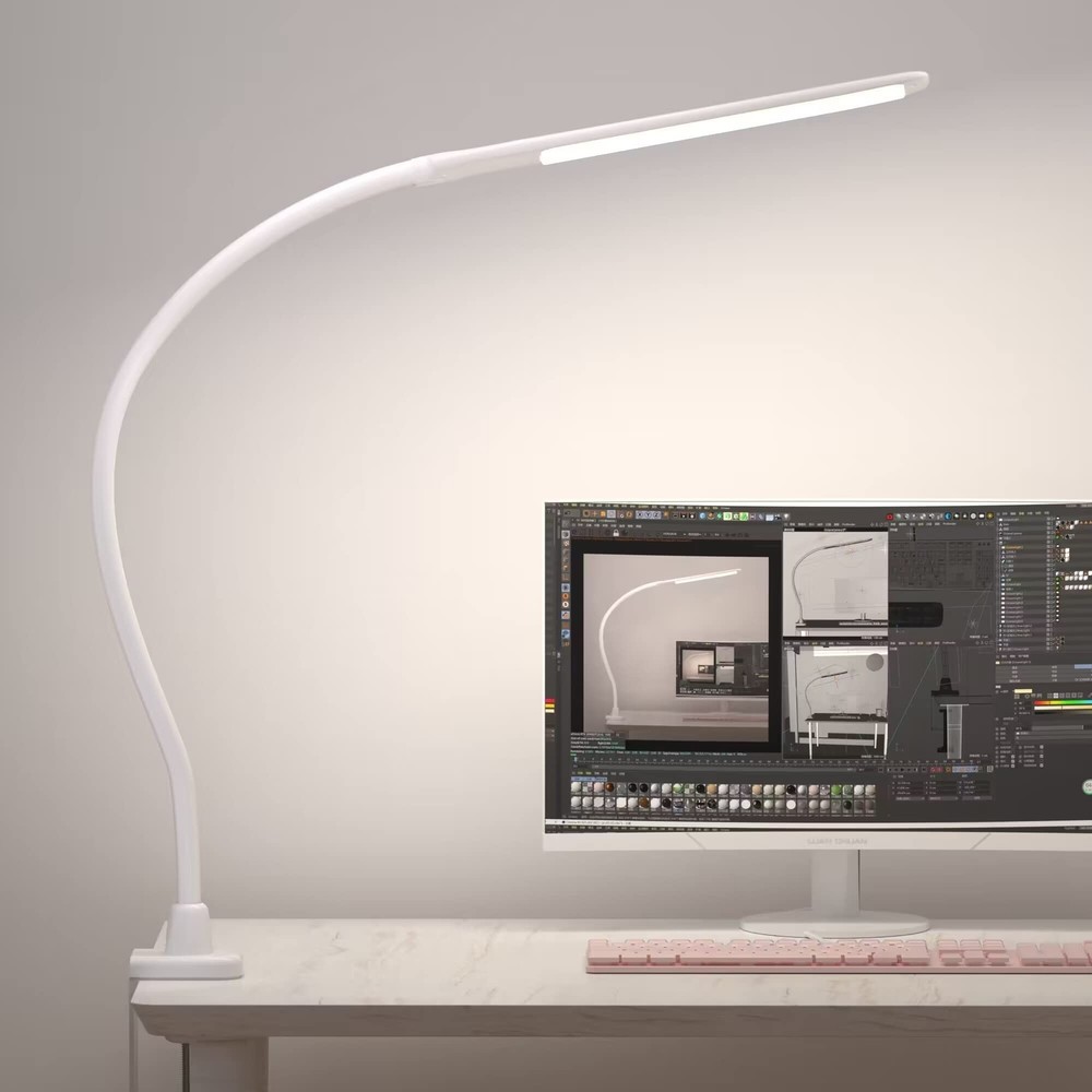 Hokone LED Desk Lamp with Clamp, 10W Gooseneck Lamps Touch Control,Swing Arm ...