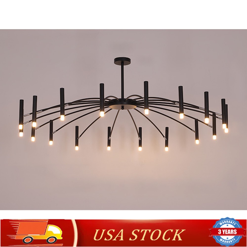 18-Head Black Branch Chandelier Modern Nordic Metal Pendant Ceiling Light