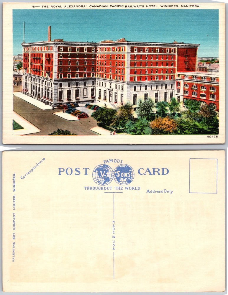 Royal Alexandra Hotel Winnipeg Manitoba Postcard