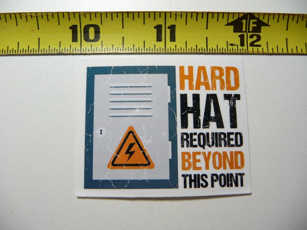 Hard Hat Required Beyond This Point Safety Decal Sticker Job Site Pride