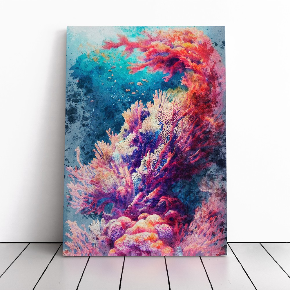 Beauteous Coral Reef Canvas Wall Art Print Framed Picture Home Office Decor