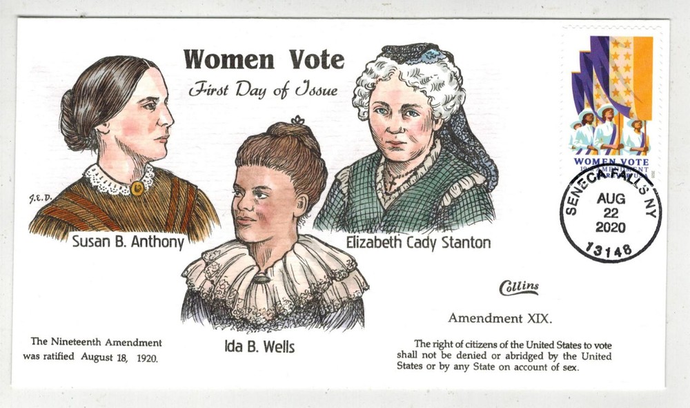 2020 COLLINS HANDPAINTED WOMEN VOTE SENECA FALLS NY S B ANTHONY E C STANTON ETC