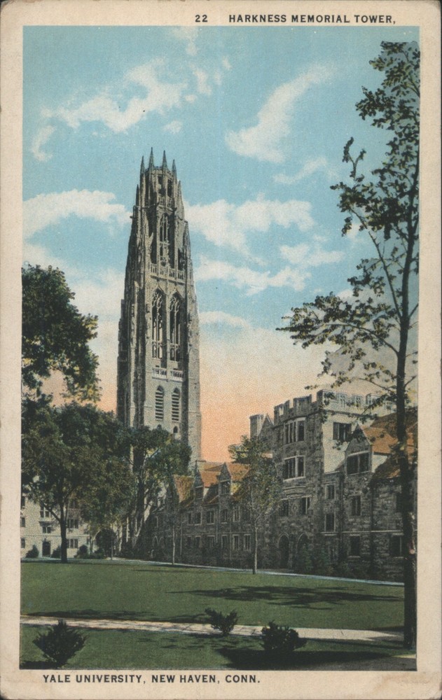 New Haven, Connecticut CT Harkness Memorial Tower, Yale University Postcard