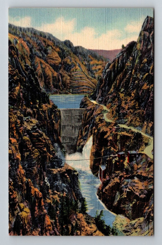 Shoshone Canyon, WY-Wyoming, Highway Dam Cody Way Scenic Vintage Postcard