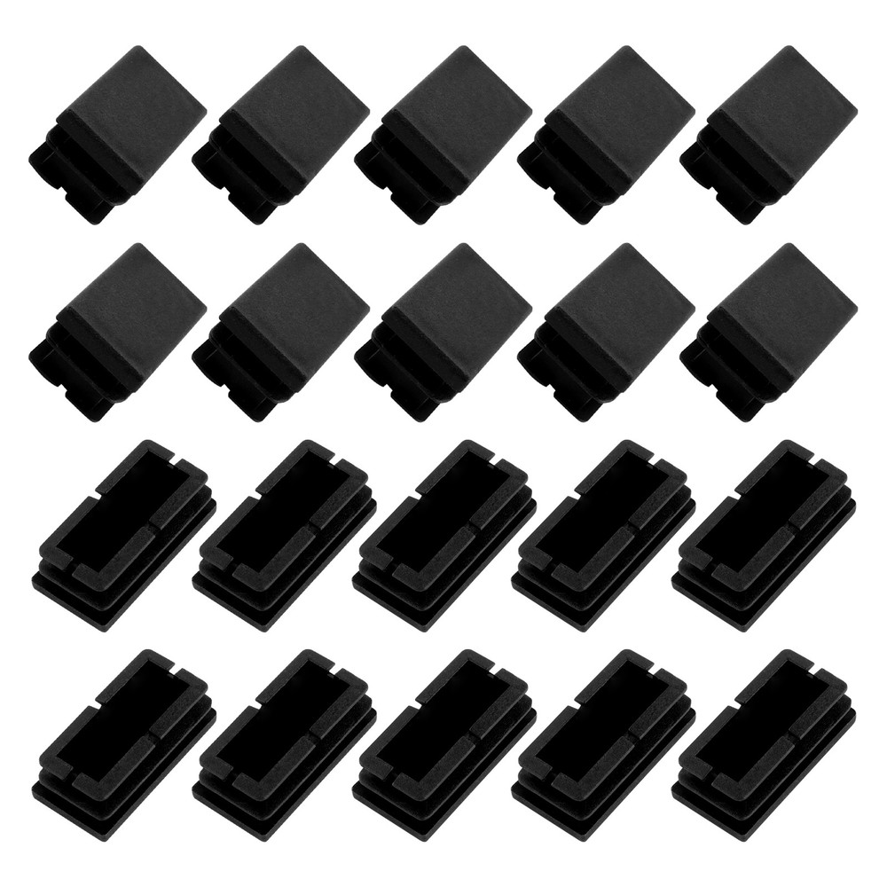 Rectangle End Caps (40 x 20mm) 50Pcs, Plastic End Blanking Caps Protector