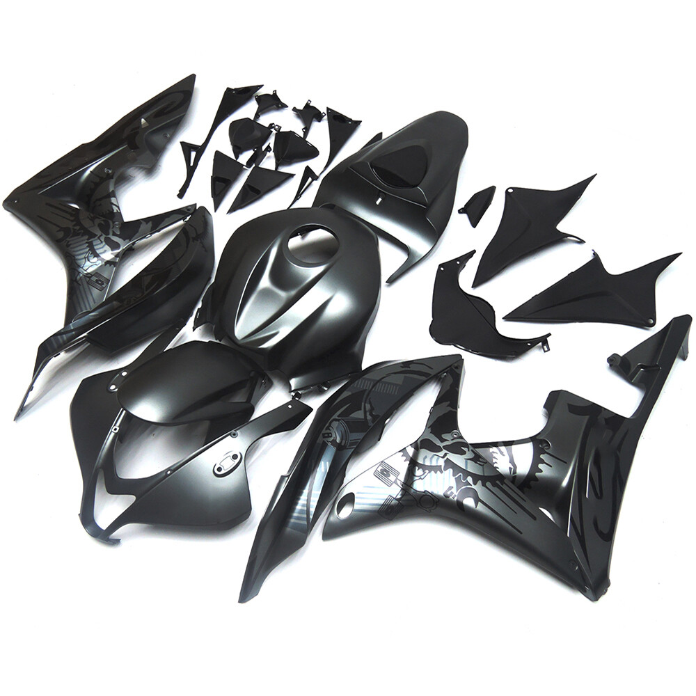 Gray Black Fairing Kit for 2007 2008 Honda CBR600RR 07 08 ABS Injection Bodywork