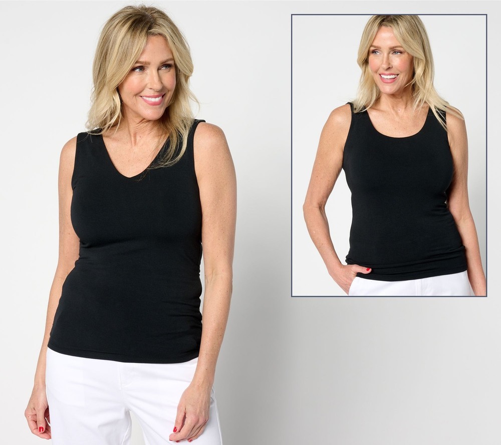 Joan Rivers Classics Collection Women's Top Sz S Wardrobe Builders Black A645453
